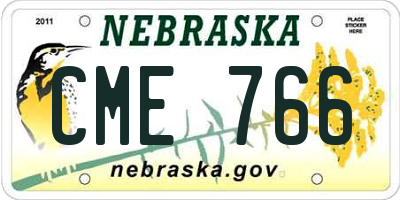 NE license plate CME766