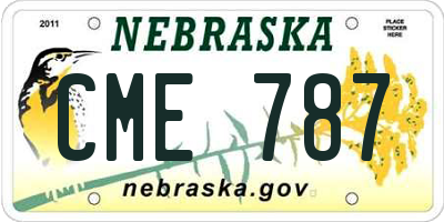 NE license plate CME787