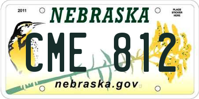 NE license plate CME812