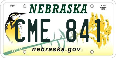 NE license plate CME841
