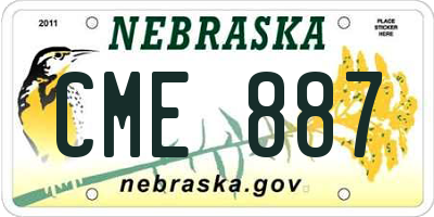 NE license plate CME887