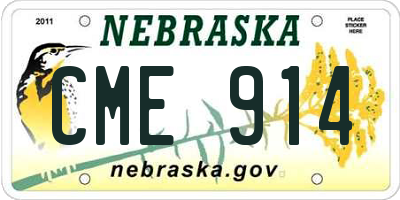 NE license plate CME914