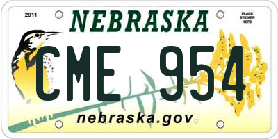 NE license plate CME954