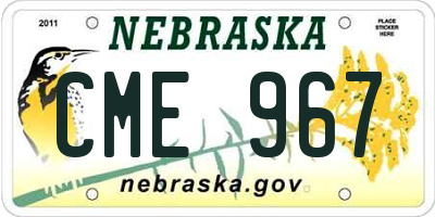 NE license plate CME967
