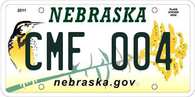 NE license plate CMF004