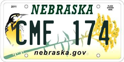 NE license plate CMF174