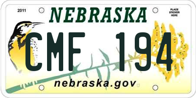 NE license plate CMF194