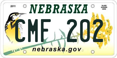 NE license plate CMF202