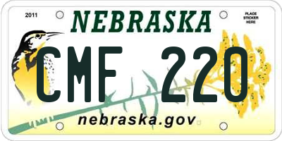 NE license plate CMF220