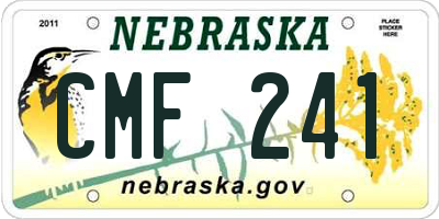 NE license plate CMF241