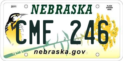 NE license plate CMF246