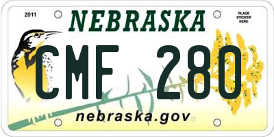 NE license plate CMF280