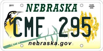NE license plate CMF295