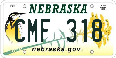 NE license plate CMF318