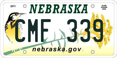 NE license plate CMF339