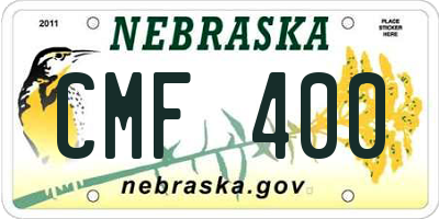 NE license plate CMF400