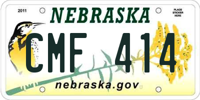 NE license plate CMF414