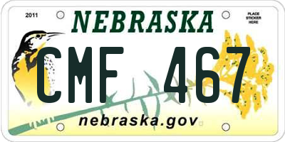NE license plate CMF467