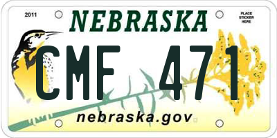 NE license plate CMF471