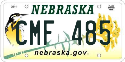 NE license plate CMF485
