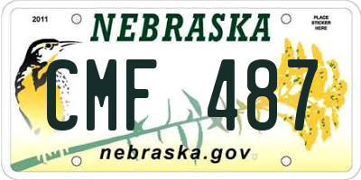 NE license plate CMF487