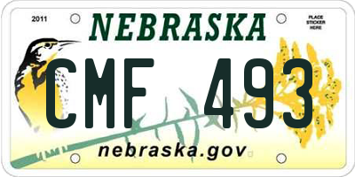 NE license plate CMF493