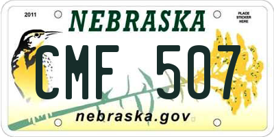 NE license plate CMF507