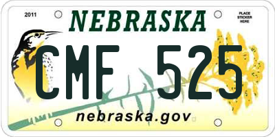 NE license plate CMF525