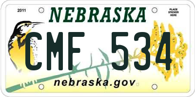 NE license plate CMF534