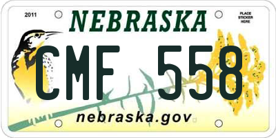 NE license plate CMF558