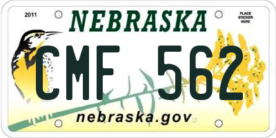 NE license plate CMF562