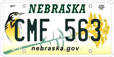 NE license plate CMF563