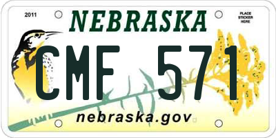 NE license plate CMF571