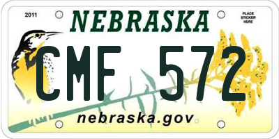 NE license plate CMF572