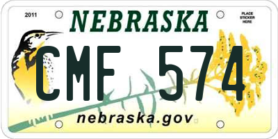 NE license plate CMF574