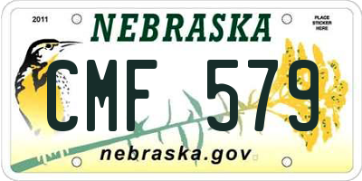 NE license plate CMF579
