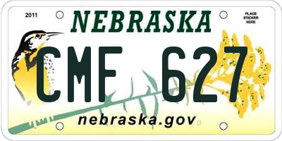 NE license plate CMF627