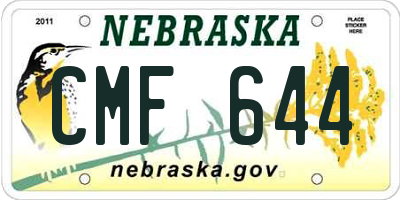 NE license plate CMF644