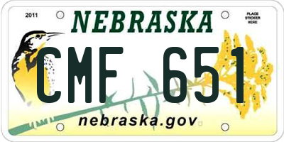 NE license plate CMF651