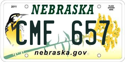 NE license plate CMF657