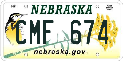 NE license plate CMF674