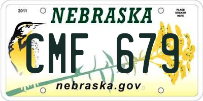 NE license plate CMF679