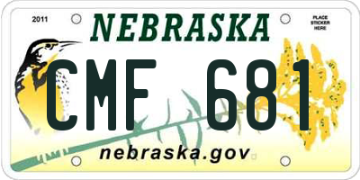 NE license plate CMF681