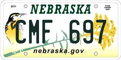 NE license plate CMF697