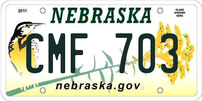 NE license plate CMF703