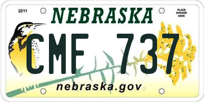 NE license plate CMF737