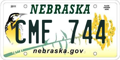 NE license plate CMF744