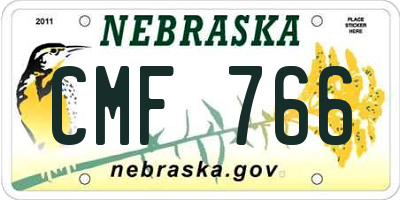 NE license plate CMF766