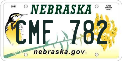 NE license plate CMF782