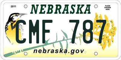 NE license plate CMF787